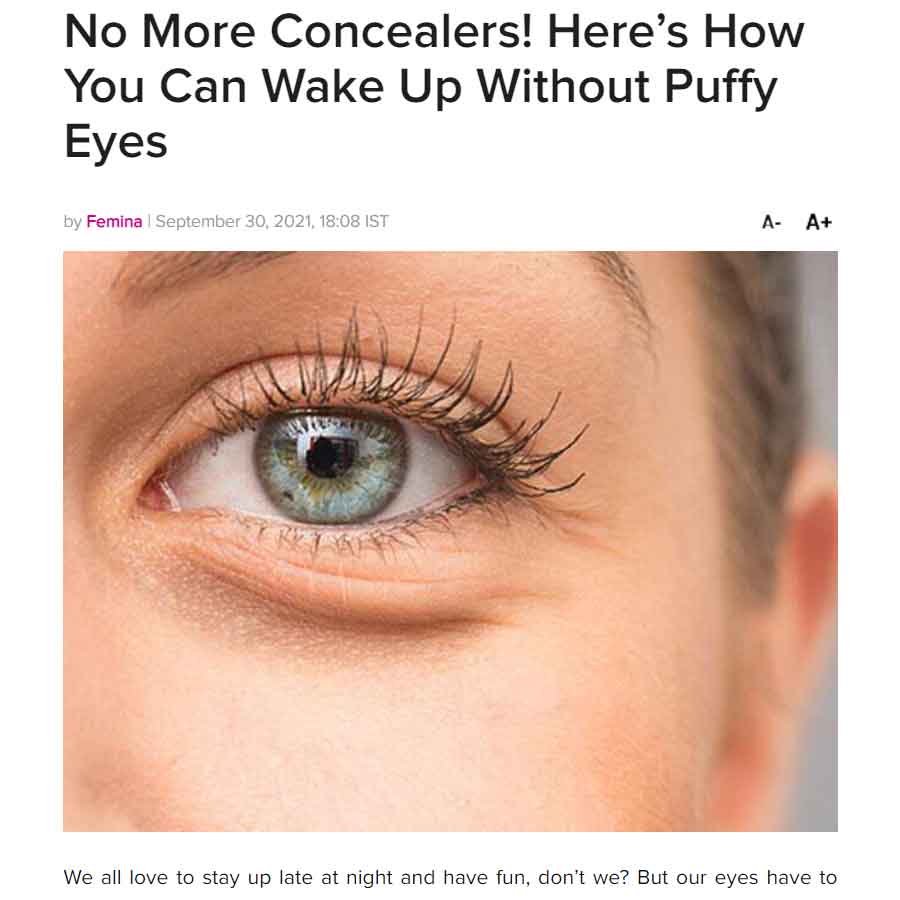 No more concealers heres how you can wake up without puffy eyes — Femina