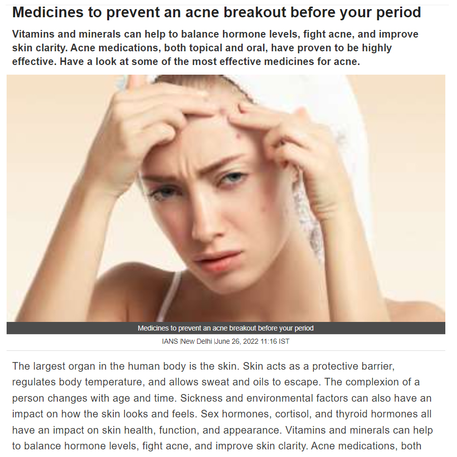 Medicines to prevent an acne breakout before your period — India TV News