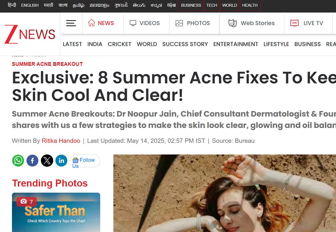 Exclusive 8 summer acne fixes to keep your skin cool and clear — ZEENEWS