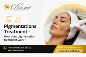 Pigmentation-treatment-for-dark-spots-and-uneven-skin-tone-showing-dermatologist-performing-advanced-skin-therapy-to-reduce-hyperpigmentation-and-reveal-clearer-brighter-and-even-looking-skin
